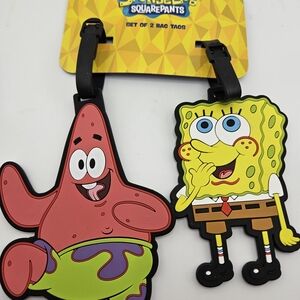 SpongeBob SquarePants and Patrick Star Bag Tags - Red, Yellow, Green